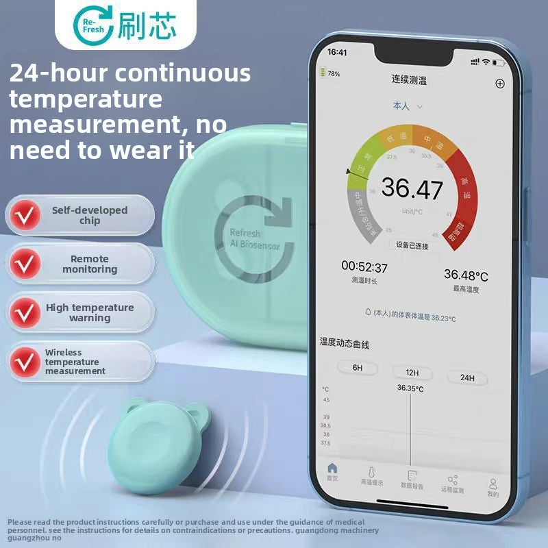 Wireless Underarm Baby Thermometer With App Tracking