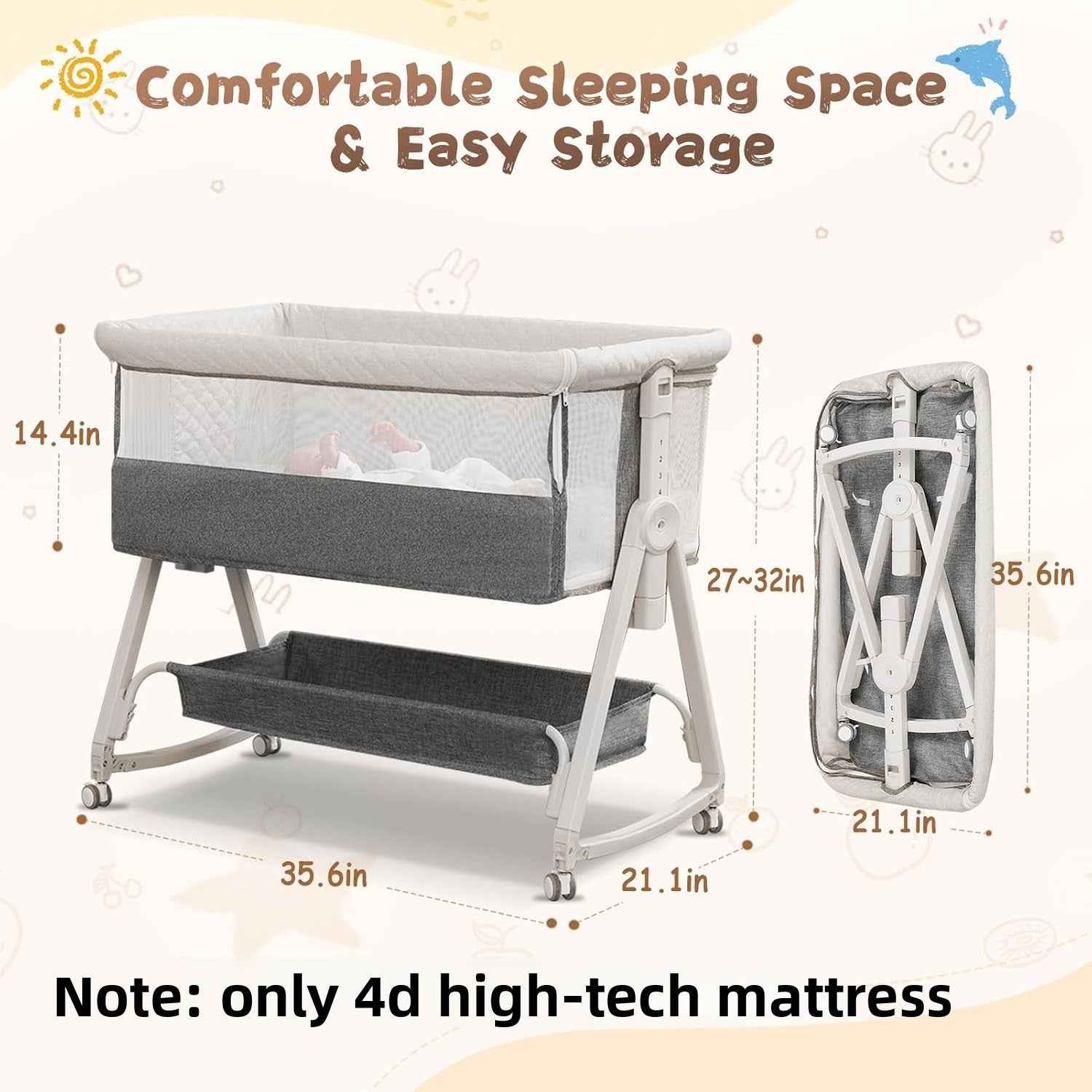 Multifunctional Portable Baby Crib