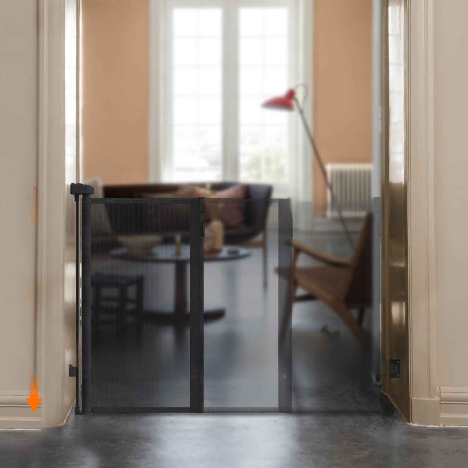Retractable Safety Door Barrier for Stairs and Doorways