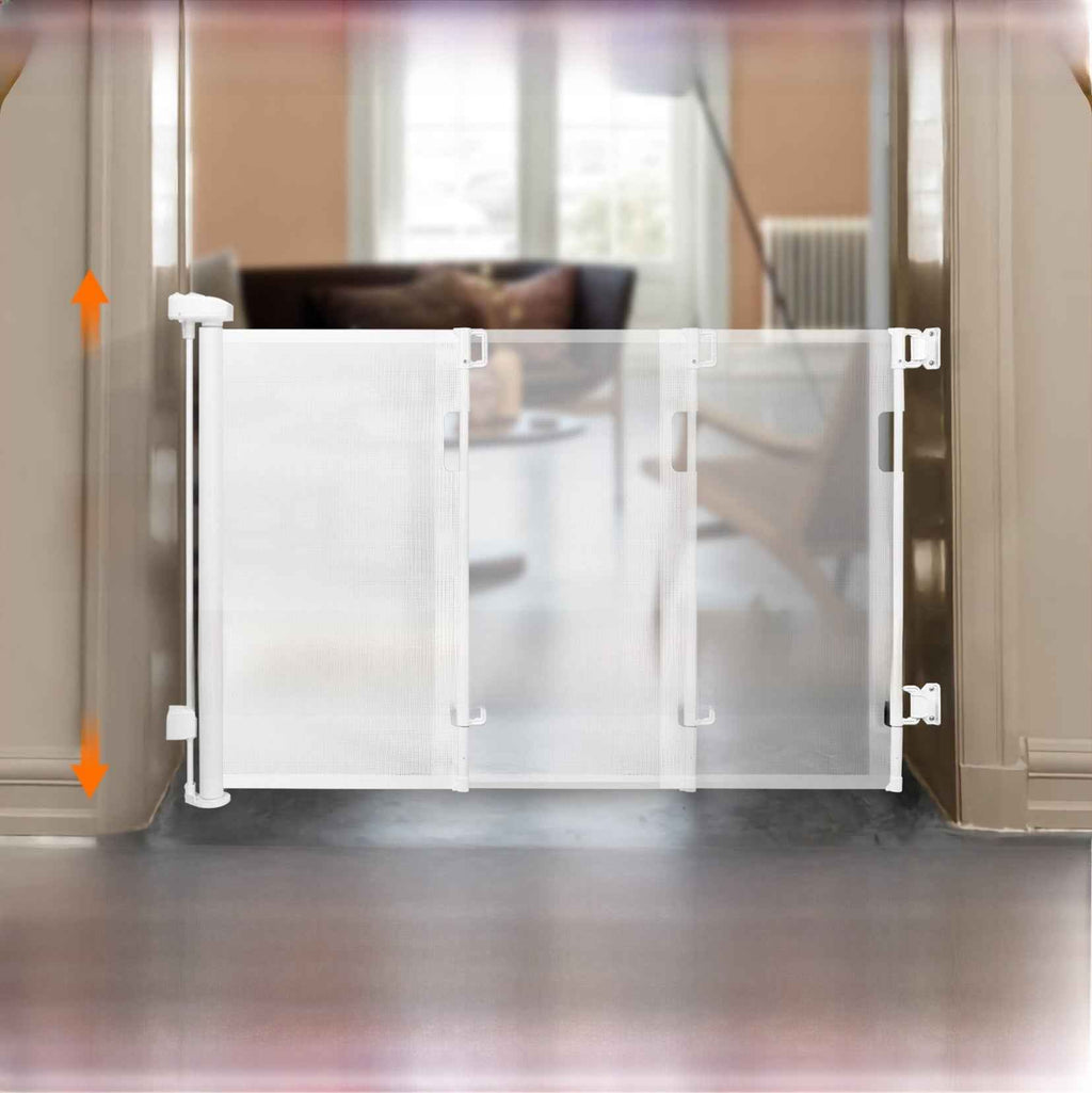 Retractable Safety Door Barrier for Stairs and Doorways