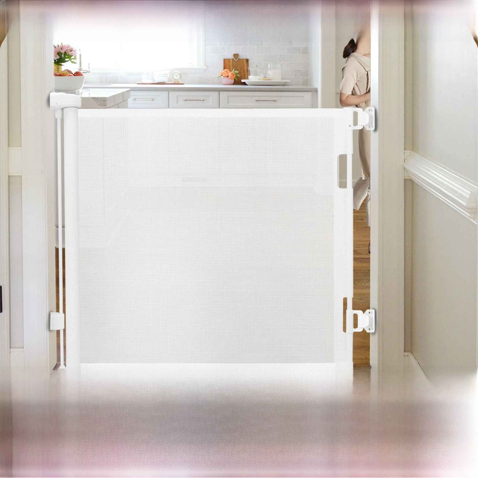Retractable Safety Door Barrier for Stairs and Doorways