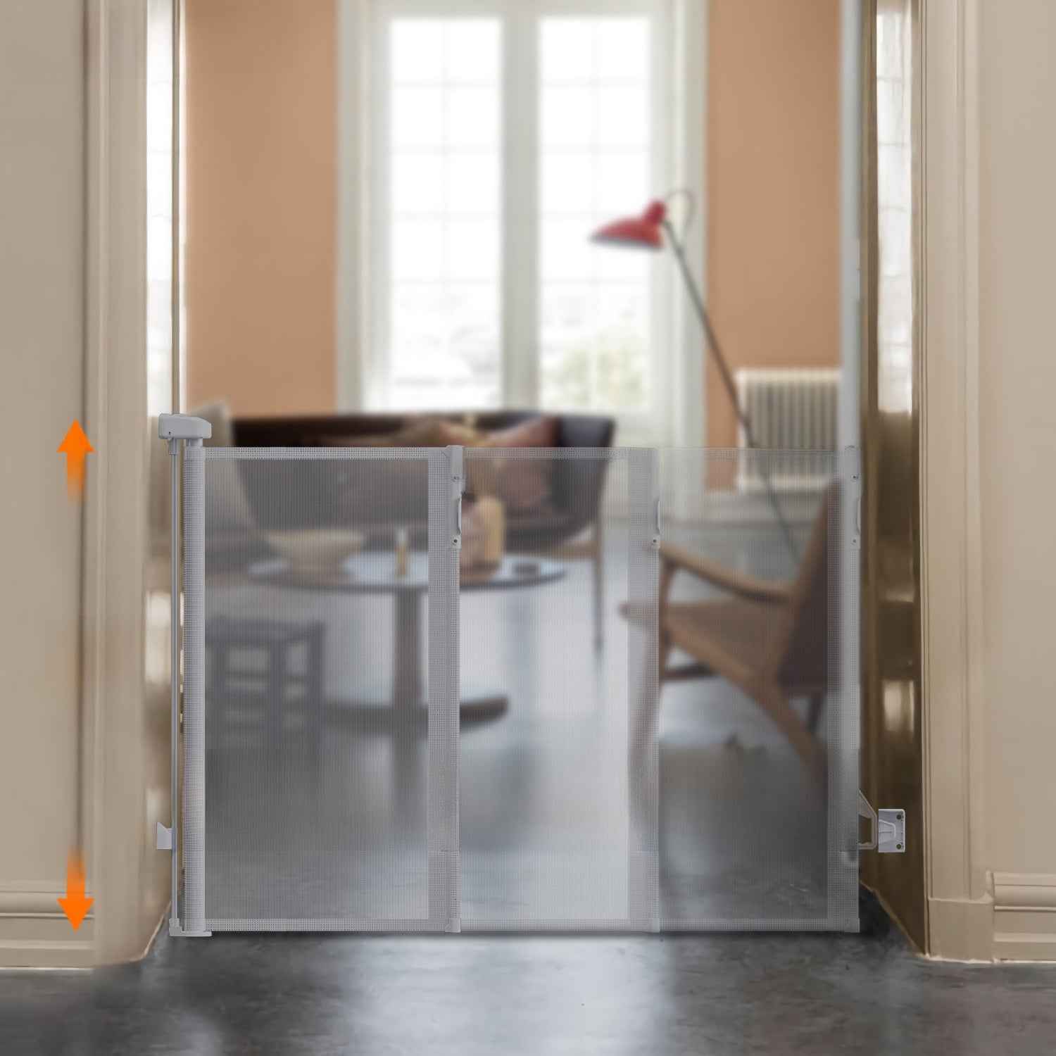 Retractable Safety Door Barrier for Stairs and Doorways